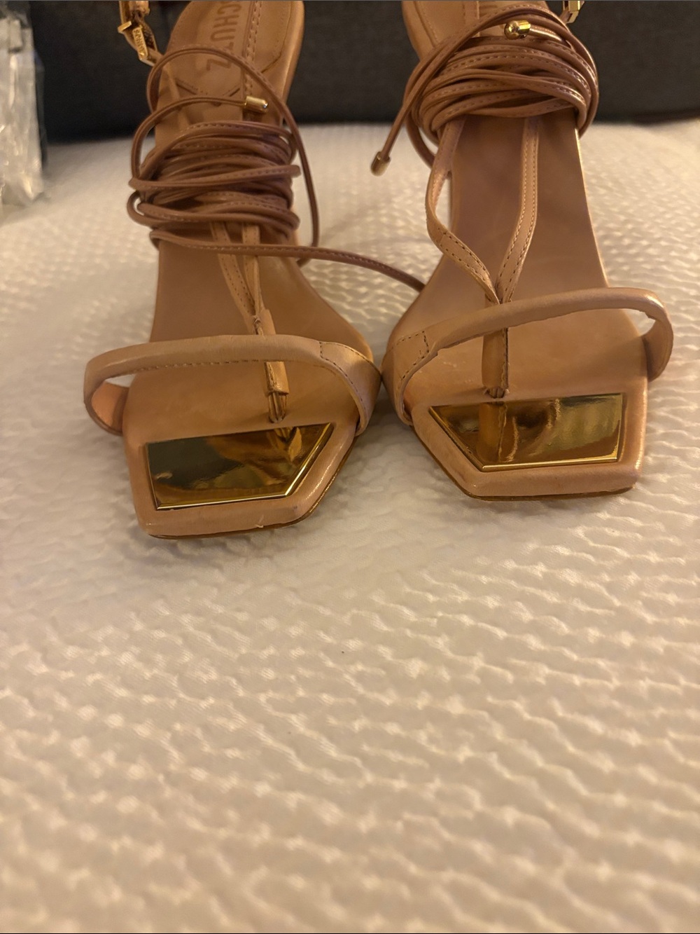 Schutz Strappy scandals Beige Size 8- - Picture 4 of 10
